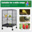 Cage à oiseaux en fer forgé de 35 pouces avec dessus ouvert et support roulant, grande cage à perroquet pour perruches, cockatiel, canari, pinson, inséparable, perroquet, pigeons, quaker gris africain