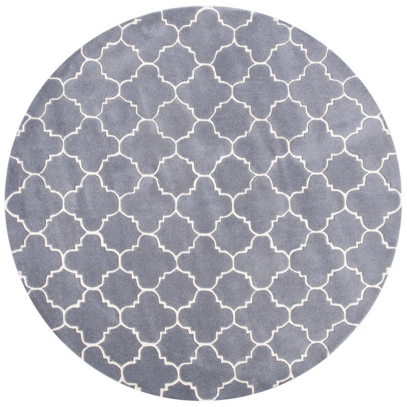 Teresita Chatham Hand Tufted Wool Geometric Rug, Round 7'