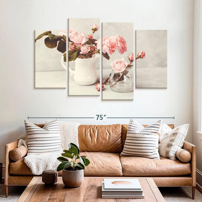 Harnek chic roses roses, H 42 po x l 68 po