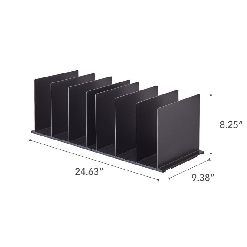 Yamazaki Home Purse Organizer/Bag Divider For Closet Shelf, Plastic, Black