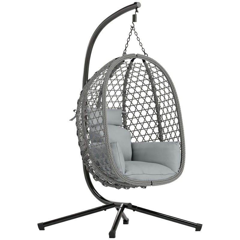 Rattan Swing Chair, Grey