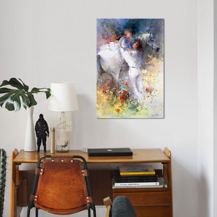 «Embraceable You», reproduction sur toile, H 40 po x l 26 po x P 1,5 po, Pas de tapis, Toile tendue