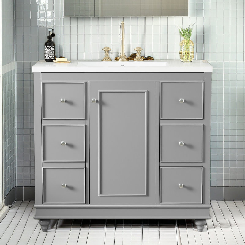 Meuble-lavabo 36 po (lavabo non inclus), Gris