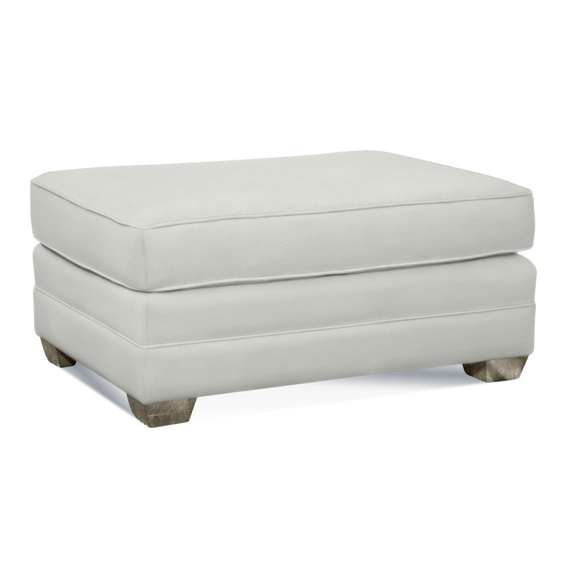 Repose-pieds standard rectangulaire Bedford, Pierre de foyer, Sunbrella beige à fines rayures; 6205-74