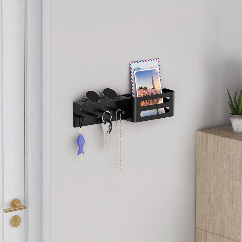 Hall Stainless Steel Wall Organizer, Black