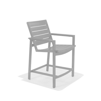 Tabouret de comptoir d'extérieur à lattes en aluminium 24 po Hamilton
