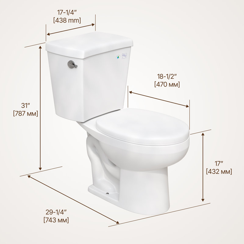 Toilette allongée 2 pièces à hauteur de chaise simple 4,8 LPF Cantrio WC-2104