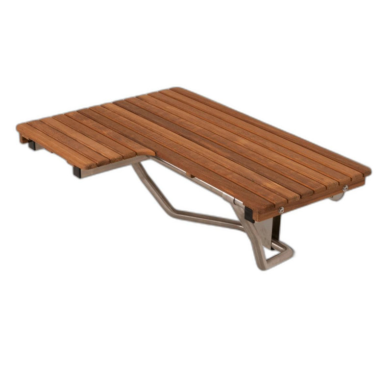 Banc de douche mural 14 po x 34 po en teck brun
