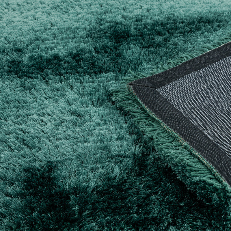 Plush Deep Pile Shaggy Petrol Blue Rug, Rectangle 70 x 140cm