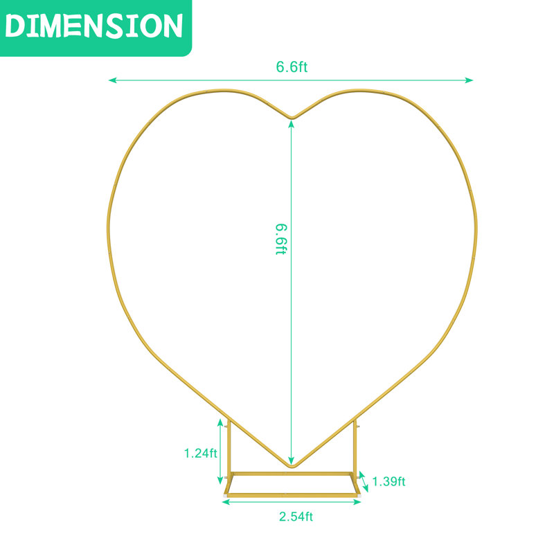 Support à couronne en forme de cœur doré