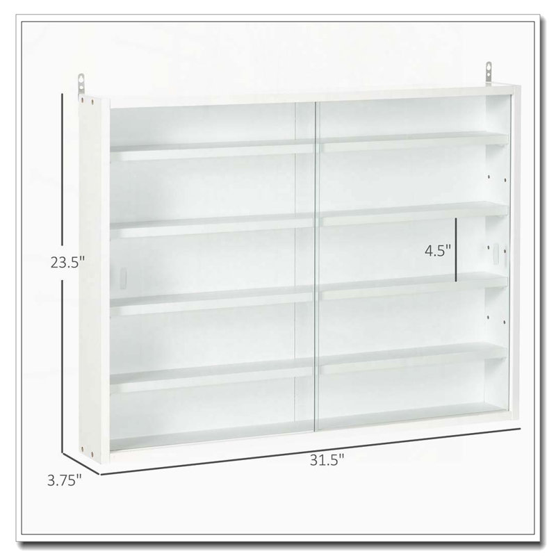Vitrine à 5 niveaux avec tablettes réglables, Blanc