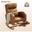 Chaise berçante en polyuréthane avec repose-pieds, fauteuil de chambre de bébé, orange