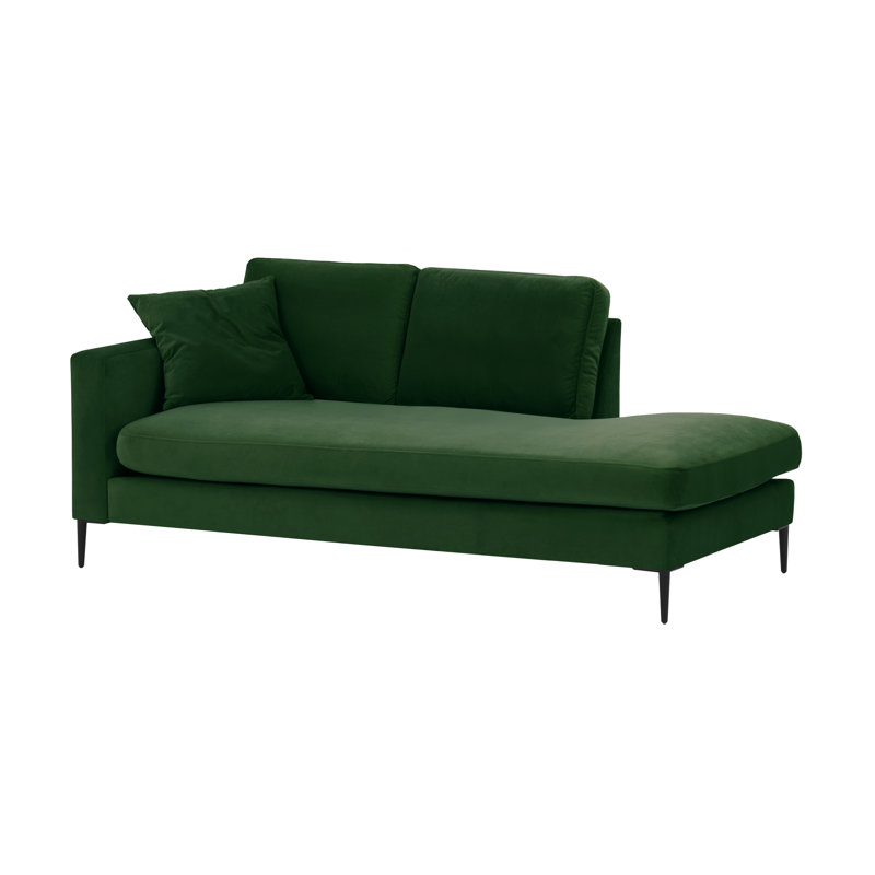 Chehabi Upholstered Chaise Lounge, Dark Green, Right Hand Facing