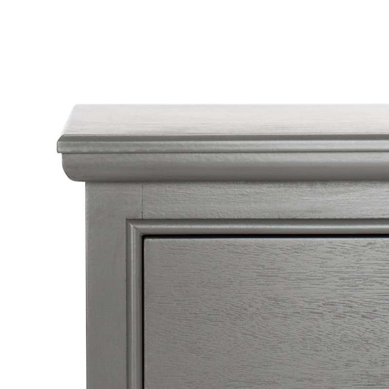 Jonesport Solid Wood Top End Table with Storage, Gray