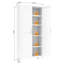 Armoire de 71 po en acier blanc, 3 à 4 tablettes, cuisine, couloir, 2 portes en métal peu encombrantes, hauteur réglable de 71,26 po, rangement pour ustensiles de cuisine,