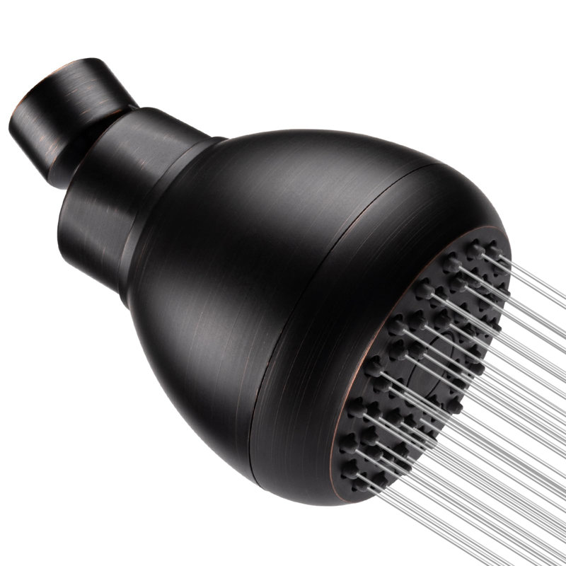 High Pressure 3-Inch Shower Head with 360 Rotation & Self-Cleaning Silicone Nozzles, ‎Oil Rubbed