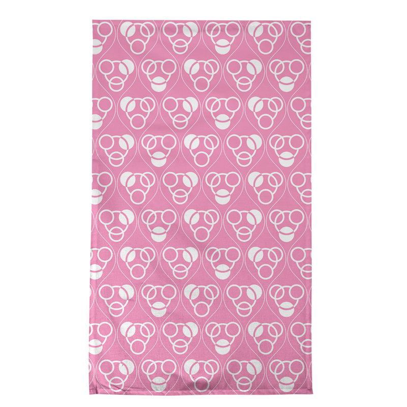 Torchon Circles and Waves, Rose clair/blanc, Polyester sergé
