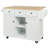 Kitchen Cart With Rubber Wood Drop-Leaf Countertop ,Cabinet Door Internal Storage Racks,Kitchen Island On 5 Wheels With Storage Cabinet And 3 Drawers For Dinning Room,White-288363345
