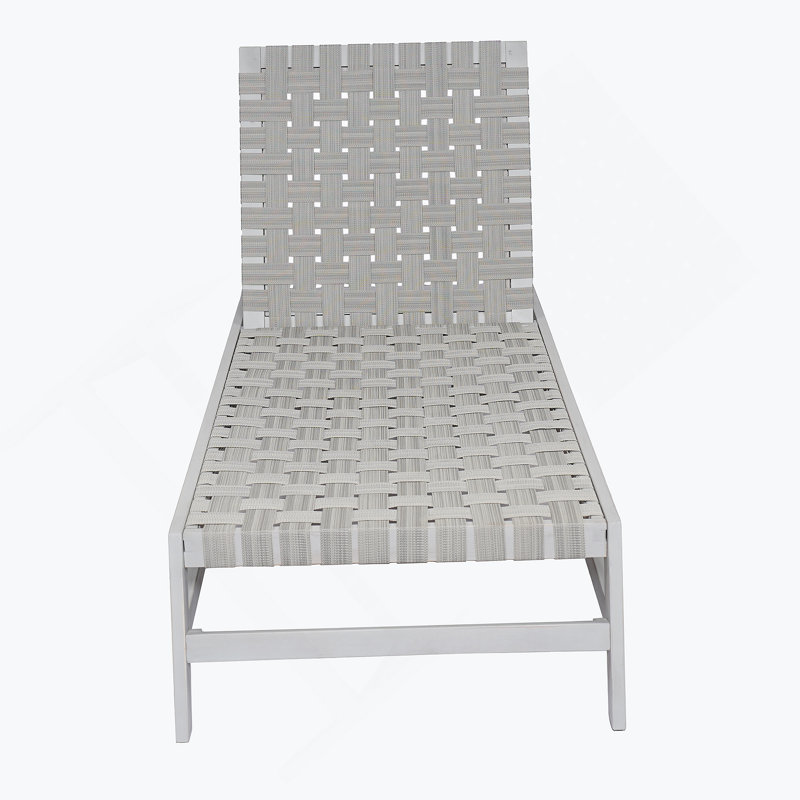 Outdoor Rope Chaise Lounge, Gray/Light Gray