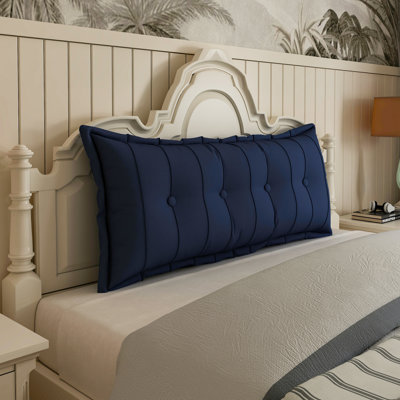 Sit-up Back Comfort Button Tufted Headboard Decor Reading Throw Body Pillow with Linen-look Texture Compression