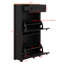 Ensemble d'armoire à chaussures mince avec 4 tiroirs rabattables, plateau à motif de grain de bois, solution de rangement pour chaussures avec panneau réglable, tiroirs-884420675