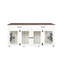 Niche pour chien robuste en noyer et blanc - cage en bois avec tiroirs à double porte pour chiens de grande taille