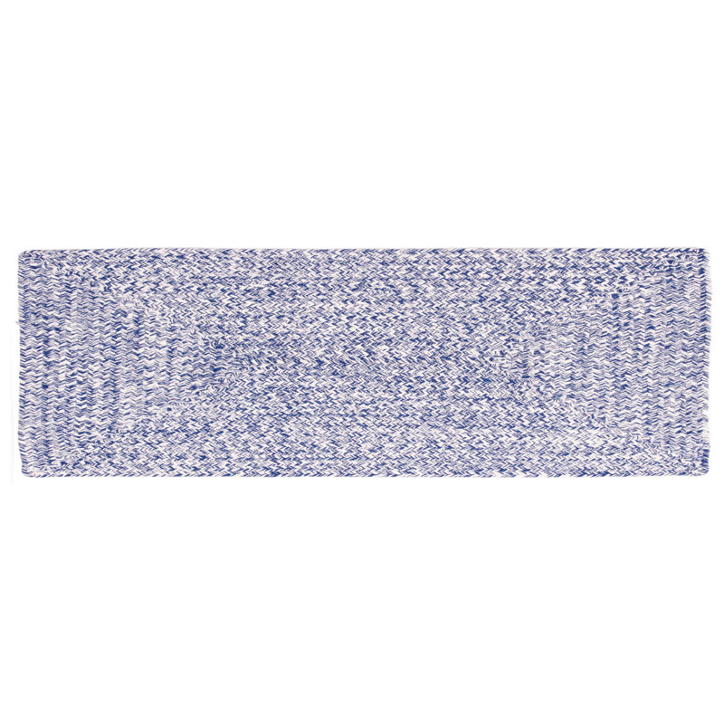 Haynesville Farmhouse Reversible Braided Blue Area Rug, Runner 2' x 6'