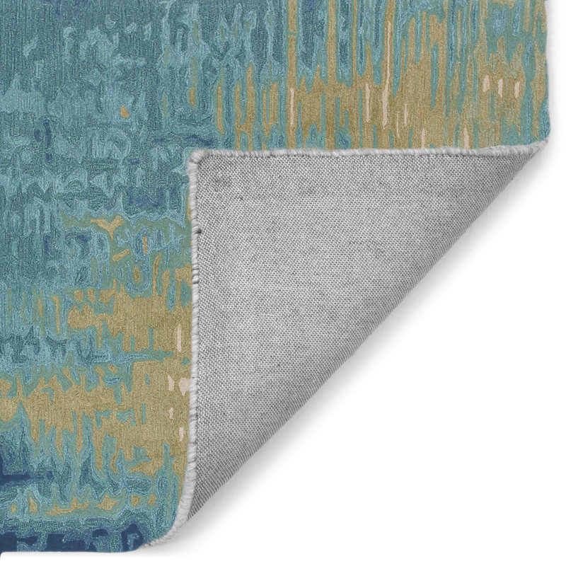 Tapis bleu en laine touffeté à la main Tasley, Rectangle 8 pi 3 po x 11 pi 5 po