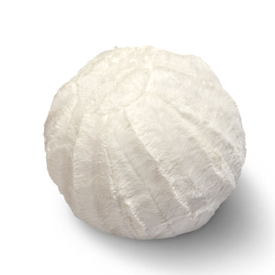 Faux Fur Floor Circular Pillow Cover & Insert