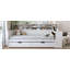 Lit de jour en bois avec tablettes de rangement, lit multifonctionnel avec deux tiroirs de rangement et bureau d'étude-821052988