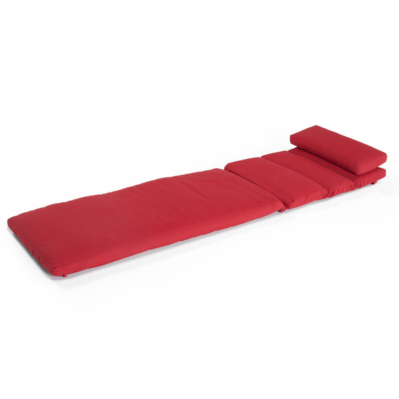 Northridge Sunbrella Outdoor 3'' Chaise Lounge Seat / Back Cushion, Canvas Jockey Red Sunbrella® Canvas