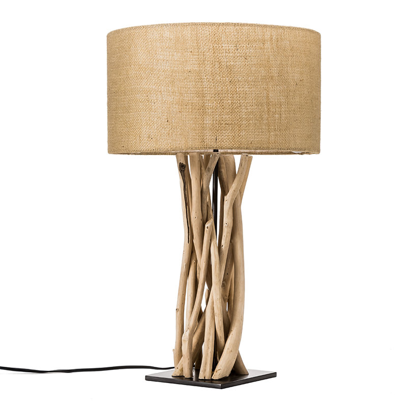 Lampe de table 25,8 po brun foncé / noir, Beige clair