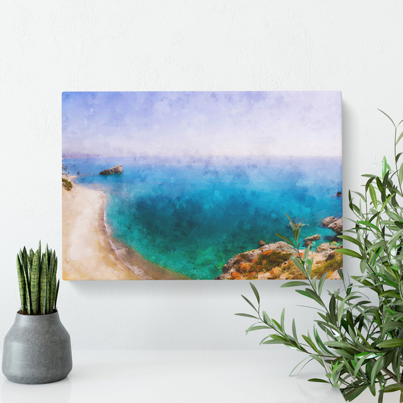 Preveli Beach In Crete Greece - Wrapped Canvas Painting, 50cm H x 76cm W x 3cm D
