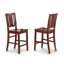 Ensemble de salle à manger 5 pièces, hauteur comptoir, comprenant une table de cuisine carrée et 4 chaises, 91 x 91 cm, acajou-1181803194-1181803188