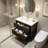 30" Brown Vintage Wall-Mounted Single Bathroom Vanity Set With 2 Drawers