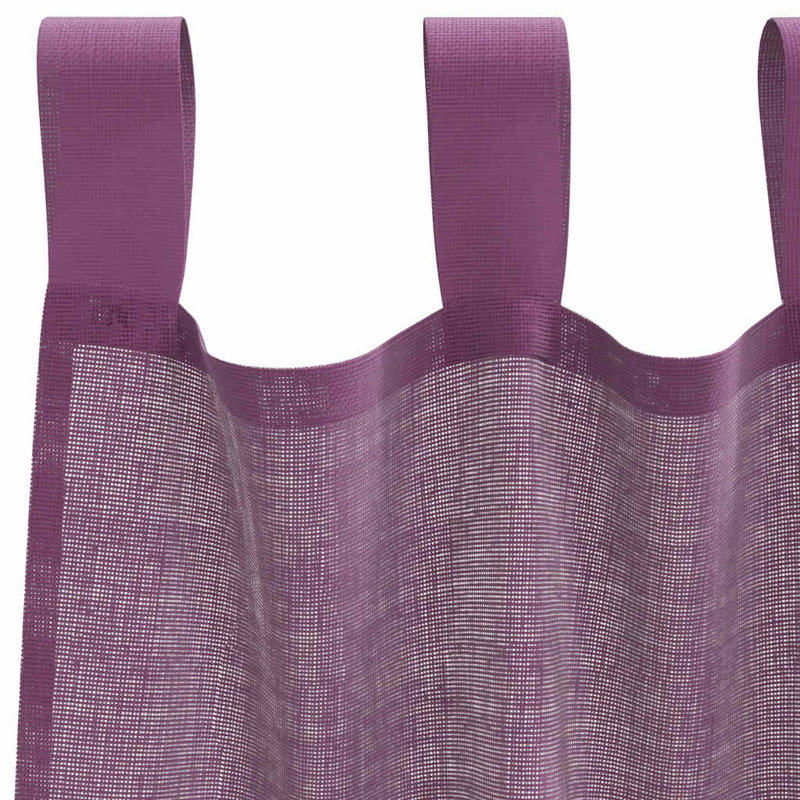 Semi Sheer Curtain Pair, Purple, 140cm Width x 260cm Drop