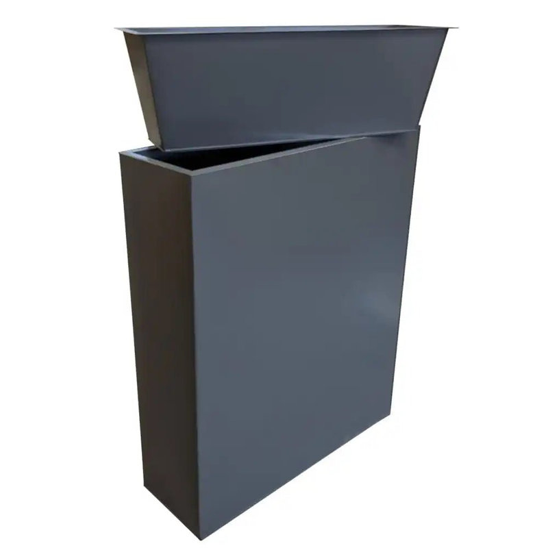 Reny Galvanised Zinc Trough Planter, Grey, 90cm H x 75cm W x 90cm D