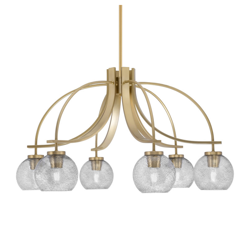 Lustre Cavella Light, H 16,75 po x l 29,75 po x P 29,75 po, Laiton New Age, 6