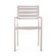 Chaise de salle à manger d'extérieur moderne en aluminium, argent (ensemble de 2)