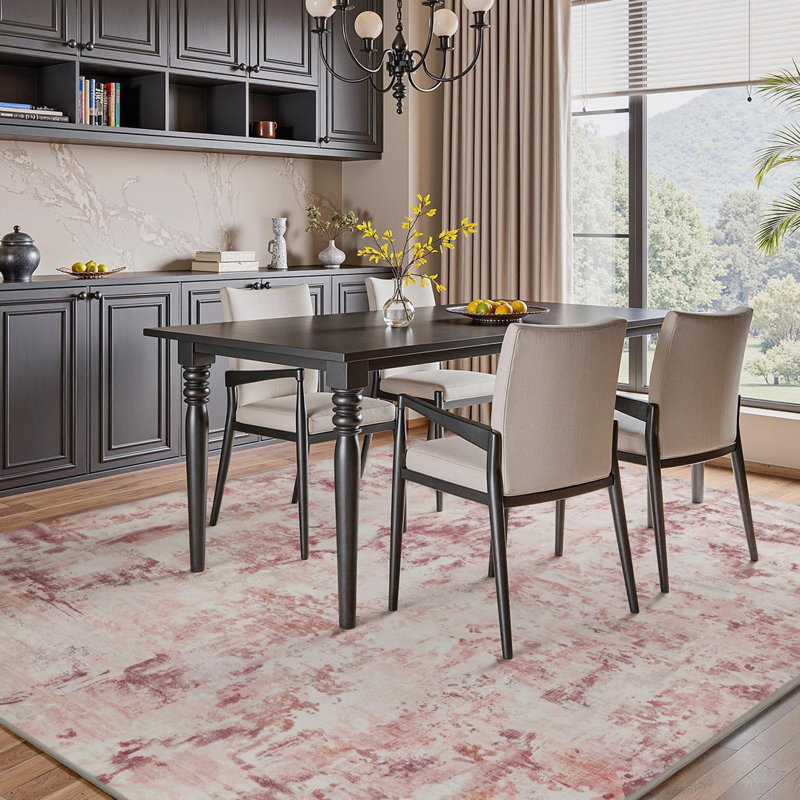Tapis doux et moderne à motif abstrait lavable, Rectangle 9 pi x 12 pi