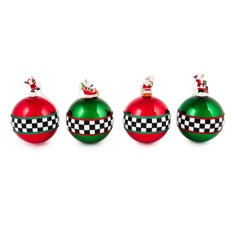Check It Out Santa Glass Ball Ornaments