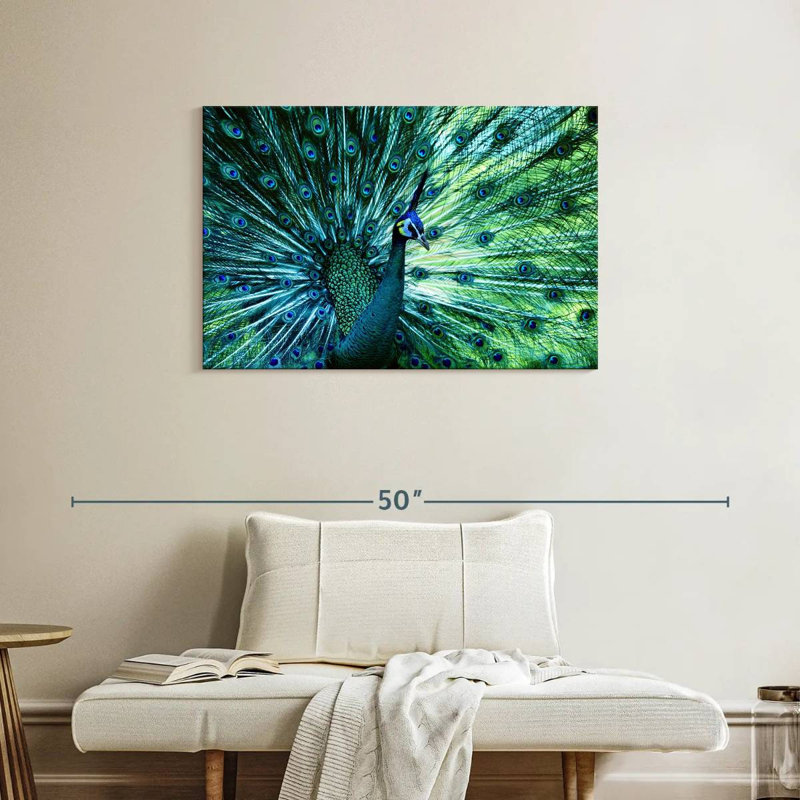 Elegant Peacock, 24" H x 36" W