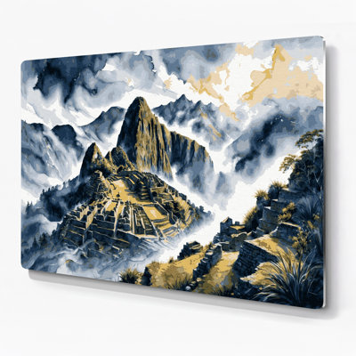 Cities Machu Picchu Peru Grey Metal Wall Art