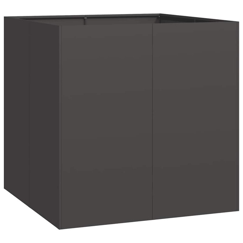 Planter 80x80 Cm Steel, Black, 80cm H x 80cm W x 80cm D