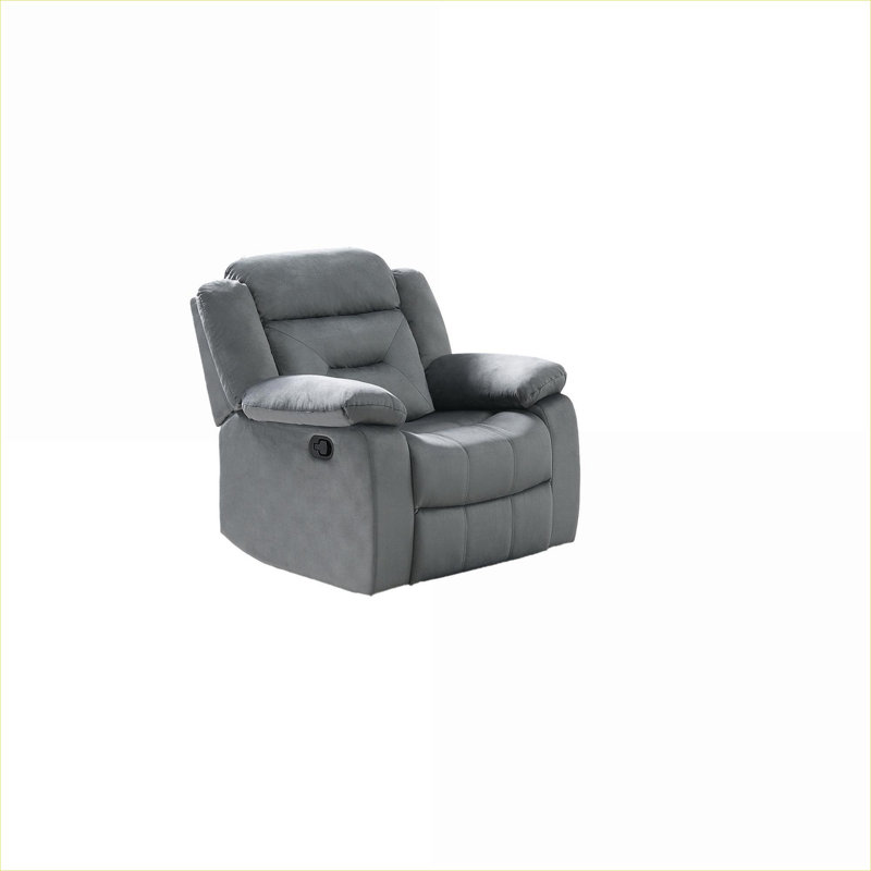 Fauteuil rembourré manuel manuel en velours gris