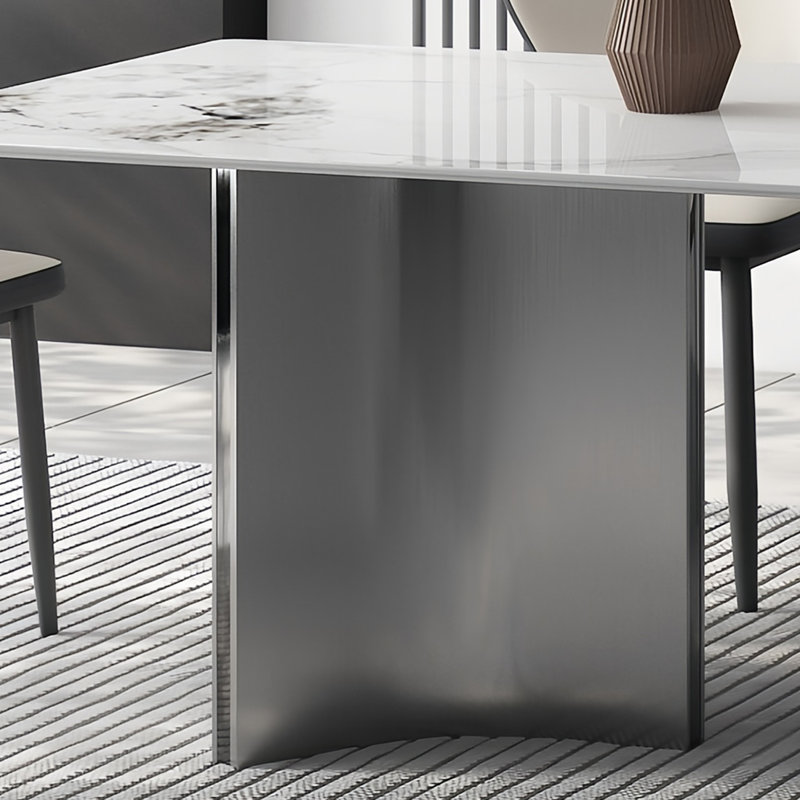 Table de salle à manger élégante et minimaliste moderne, H 29,5 po x l 31,4 po x L 55,1 po