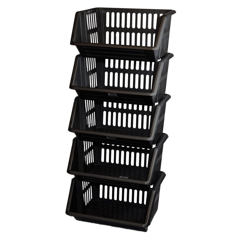 Finch Plastic Cabinet Shelving Rack, Black