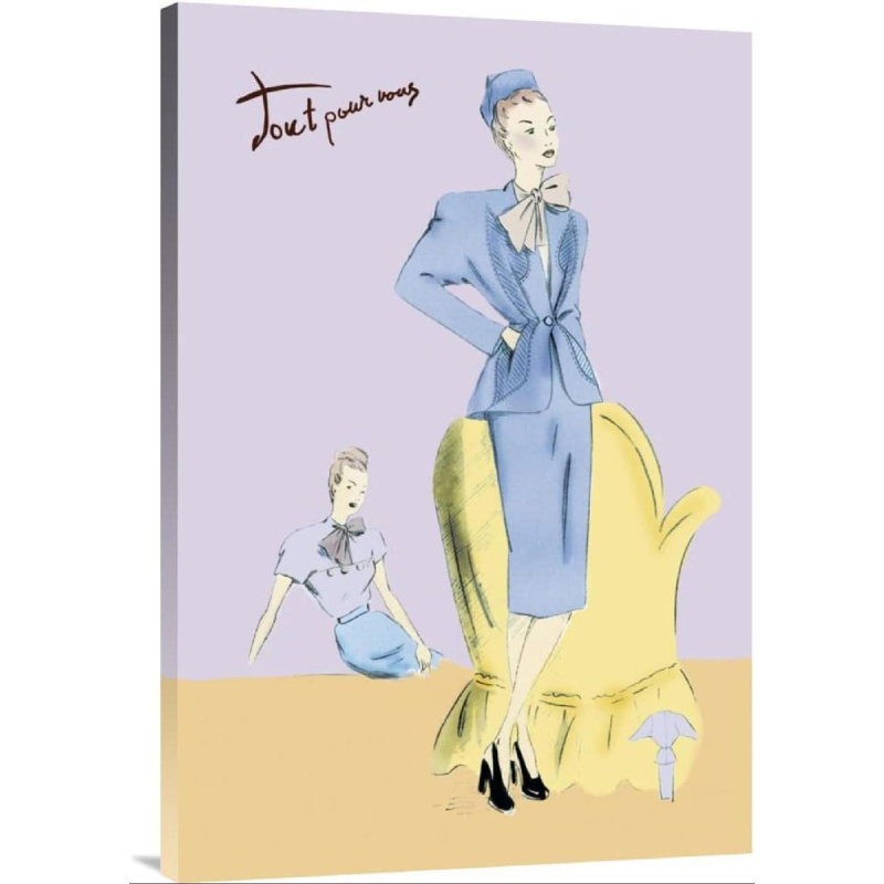 " Daytime Suit In Blue " Painting Print, 36" H x 24" W x 1.5" D