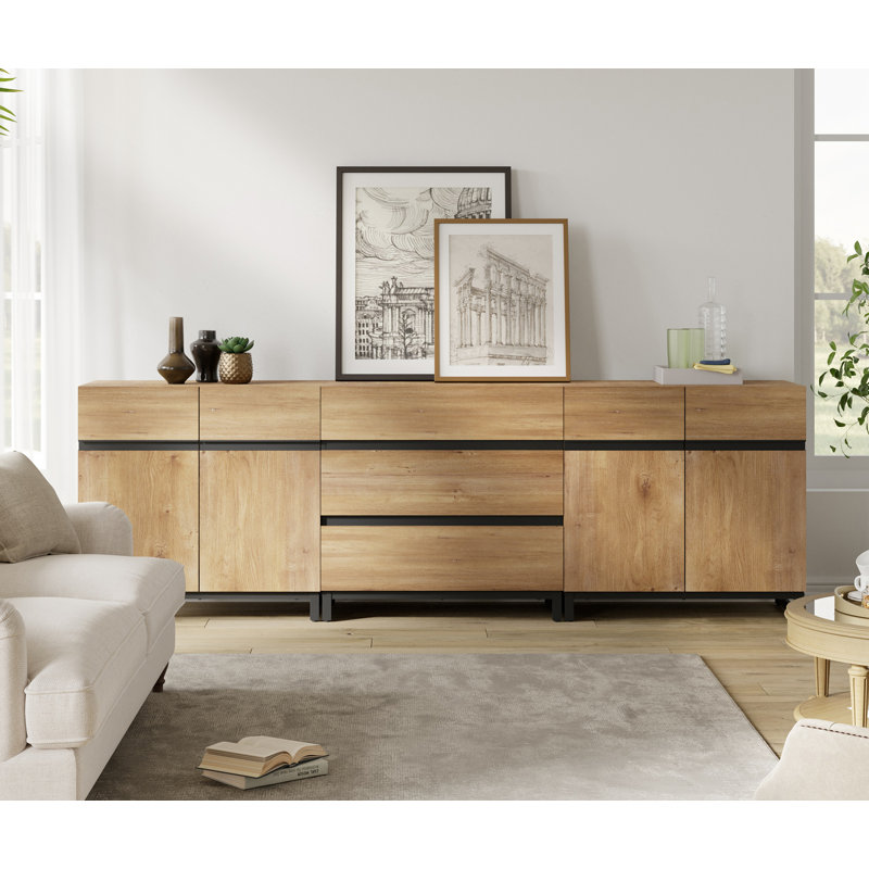Lirah Manufactured Wood TV Stand, Oak