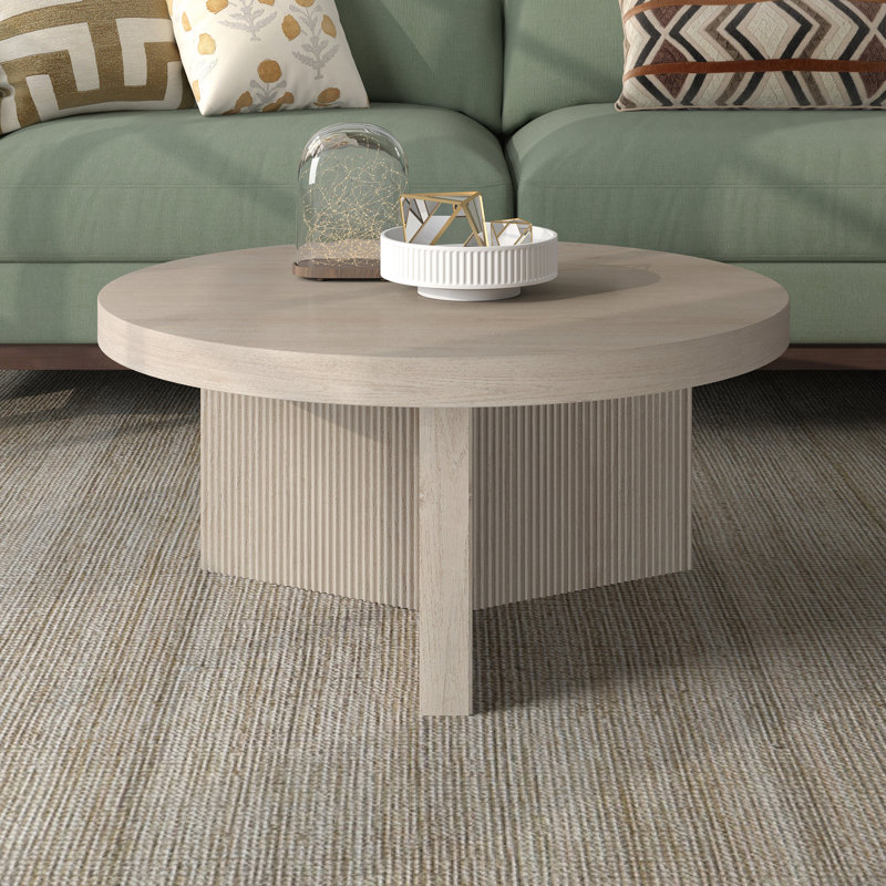Pedestal Coffee Table, Cream